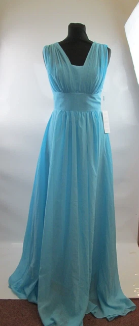 Abito da donna Stacees blu pallido stile maxi ballo/damigella d'onore UK taglia 14 nuovo
