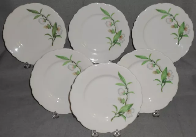 Set (6) Syracuse Restaurant China PARK LANE PATTERN 7 3/8"  Dessert/Pie Plates