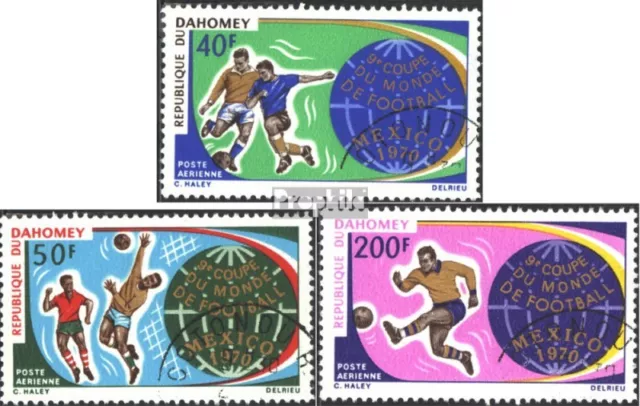 Dahomey 414-416 (complete issue) used 1970 Football-WM ´70, Mex