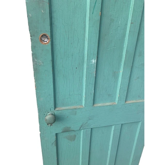 Antique 6 Panel Solid Wood Door 30" x 79" Painted Project Piece Salvage 9