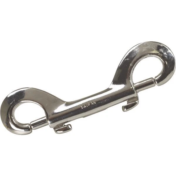 (5)-Nickel Plated 4" Long #162 Double Ended 3/8" Opening Bolt Snap T7615302