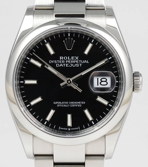 Rolex Oyster Perpetual DateJust 126200 - Black 'Baton' Dial B+P (2022) Rolex Oyster Perpetual DateJust 126200 - Black 'Baton' Dial B+P (2022)