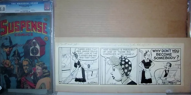 Mutt and Jeff ORIGINAL DAILY STRIP ART Signed & Inscribed Al Smith Marge Devine 2