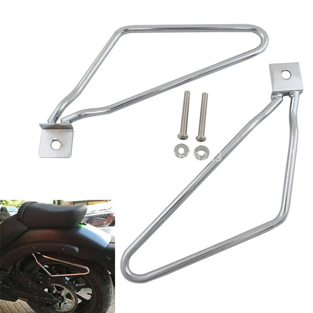 SaddleBag Bracket Holder Support Luggage Rack For Harley XL 883 Dyna Fatboy Bob