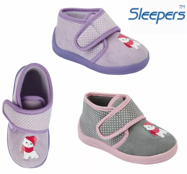 Sleepers Boys Girls Infants Slippers Soft Insole Warm Cosy Fleece Shoes Bootie