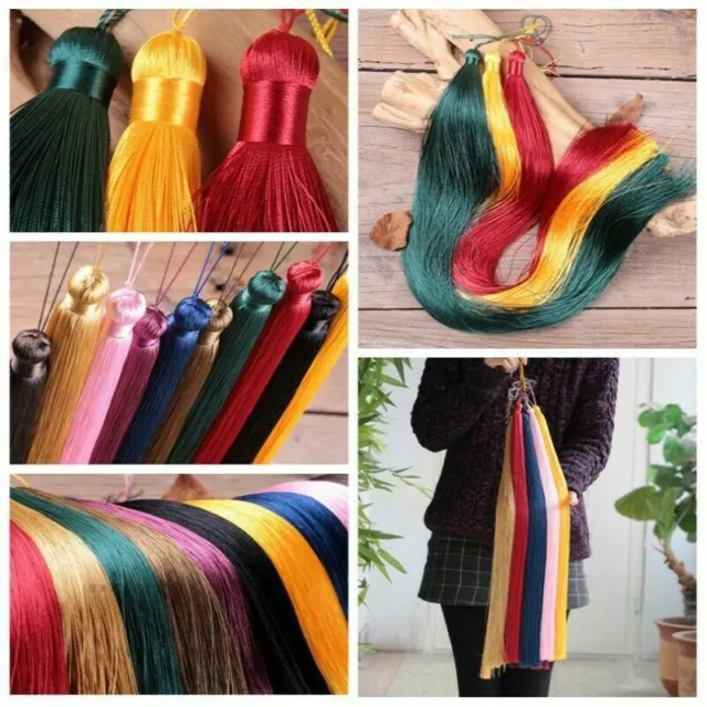 40CM Luxury Silky Tassels Crafts Trim Fabric DIY Chinese Knot Fringe Home Decor