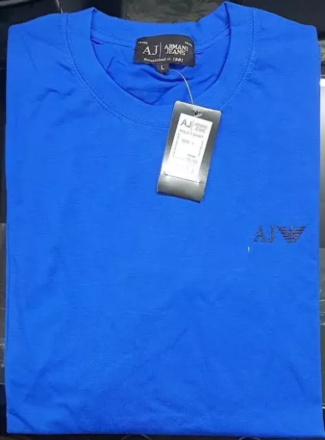 Armani Jeans Short Sleeve Crew Neck T-shirt for Men-Royal Blue-S_Huge Sale-AUC