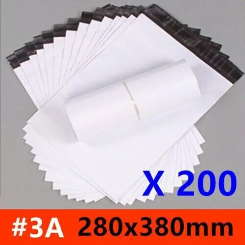 200pcs 280mm X 380mm Plastic Satchel Courier Poly Mailer Mailing Post Bags