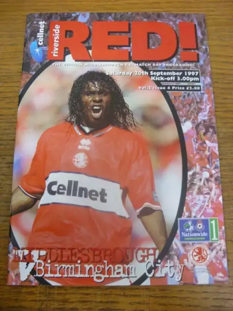 20/09/1997 Middlesbrough v Birmingham City