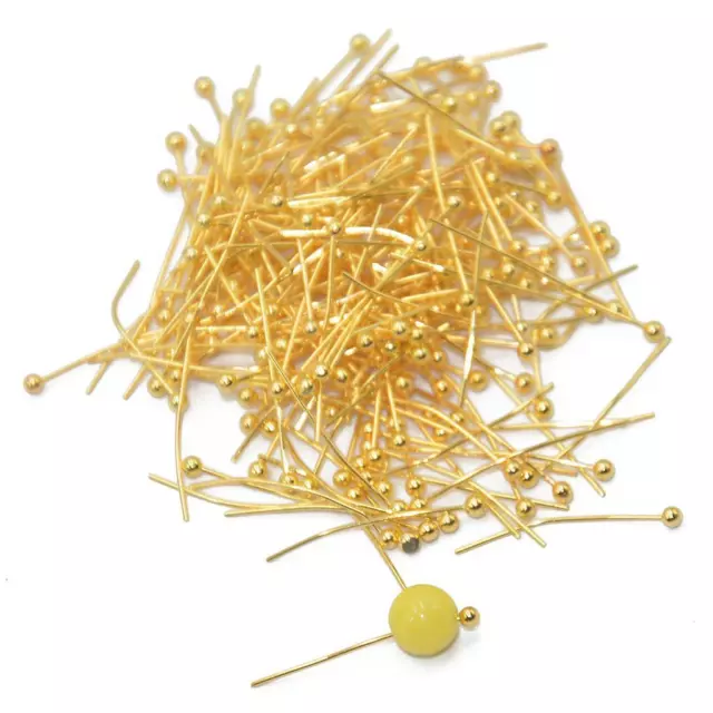 200pcs Mini Metal Wire Pin Beading Small Ball End Head Bulk