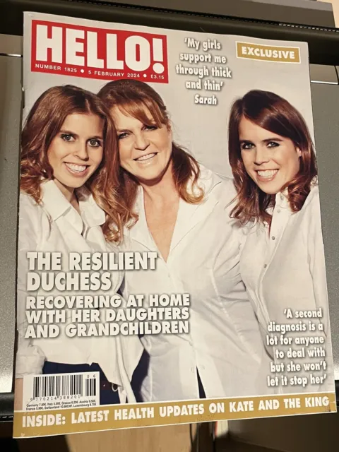 Hello! magazine 5th Feb 2024 Recovering at home with Sarah Duchess of York