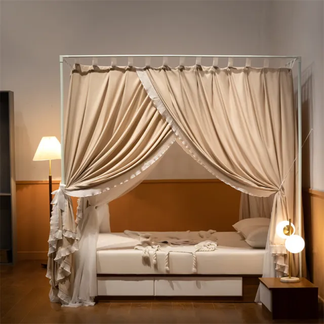 Fashion Netting Bed Curtain Double Layers Mosquito Net With Stainless Steel Tube 3