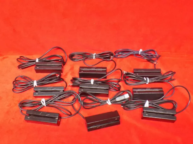 Lot Of 9 Used Working Magtek 21040102 Usb Magnetic Stripe Swipe Card Reader