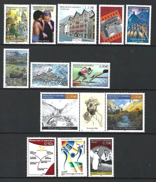 Timbre de Andorre Français neuf ** n 591 / 603   année 2004 complète