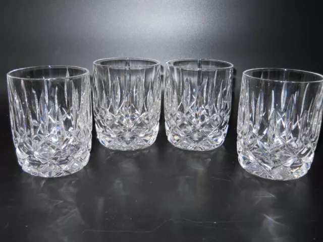 Gorham Cut Crystal LADY ANNE (4) Double Old Fashion Glasses 4" Mint Retired