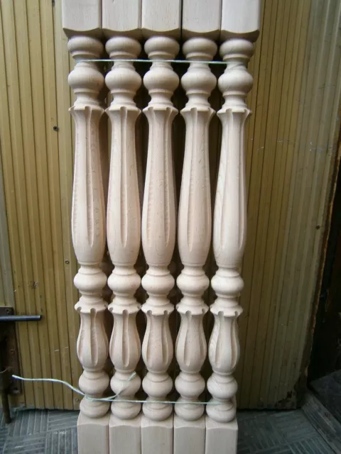 Stair Balusters Graceful Flows Design Carved Wood Spindles Balustrade Staircase