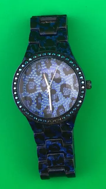 Guess Blue Leopard Analogue Quartz Ladies Watch