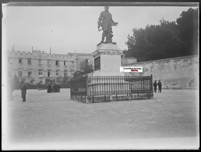 Place du Palais, Avignon, Plaque verre photo, négatif noir & blanc 9x12 cm
