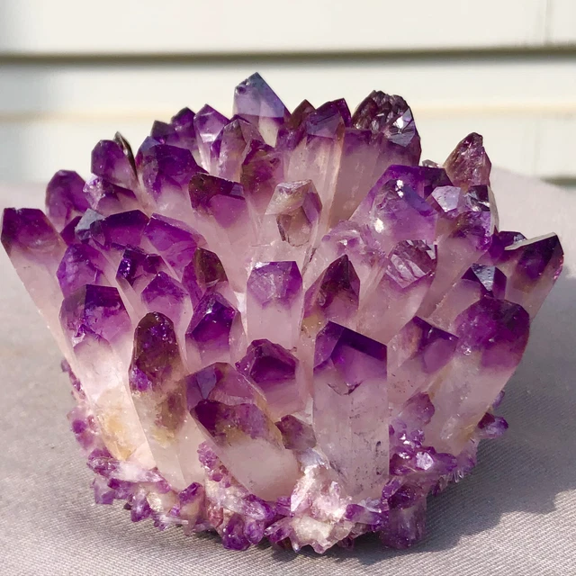 340g New Find purple Phantom Quartz Crystal Cluster Mineral Specimen Healing 3
