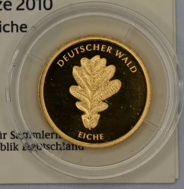 20 Euro Goldmünze Deutscher Wald - Eiche  Prägestätte F mit Zertifikat 1/8 Unze