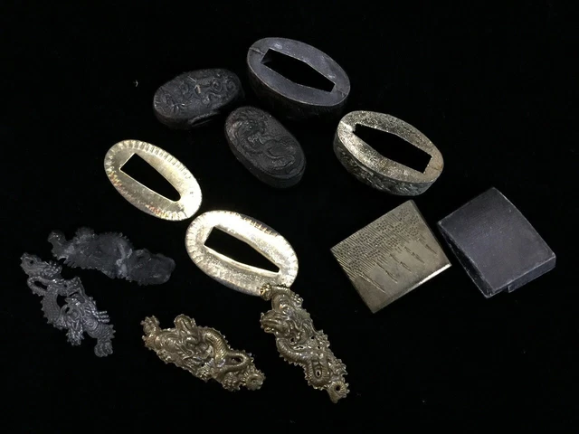 E1311 Japanese Samurai Sword KATANA Parts Set Vintage HABAKI SEPPA Replica