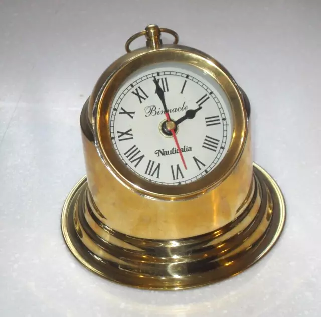 Vintage The Nauticalia Company Ships Brass Binnacle Clock Marine Nautical