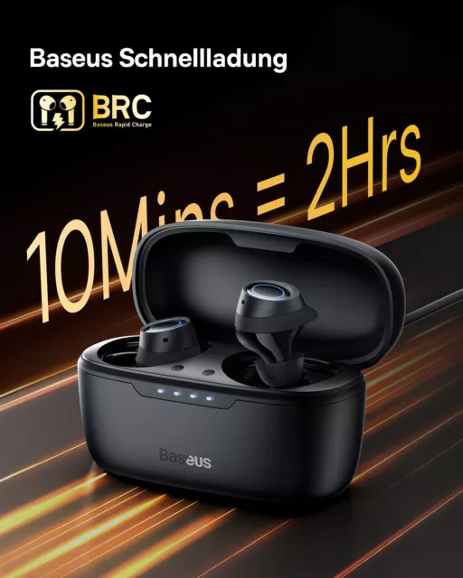 Baseus Bluetooth Kopfhörer, In Ear Kopfhörer TWS Headset Aktive Geräuschunterdrü