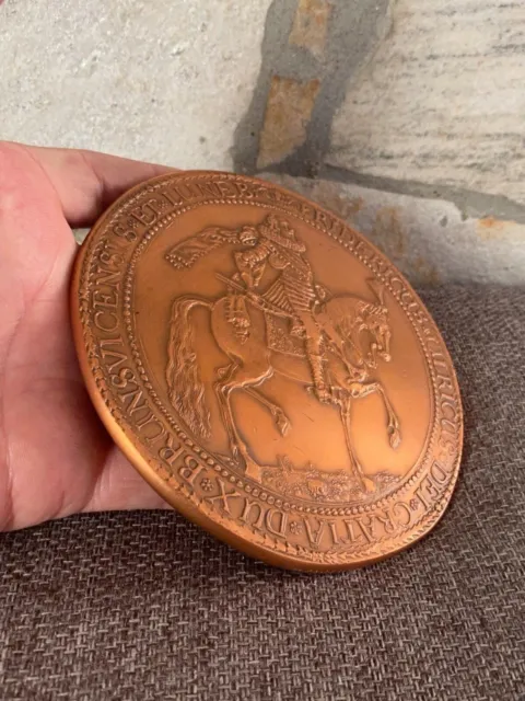 RARE Médaille Cuivre Frédéric-Ulrich de Brunswick-Wolfenbüttel 1624 Thaler 500ex 3