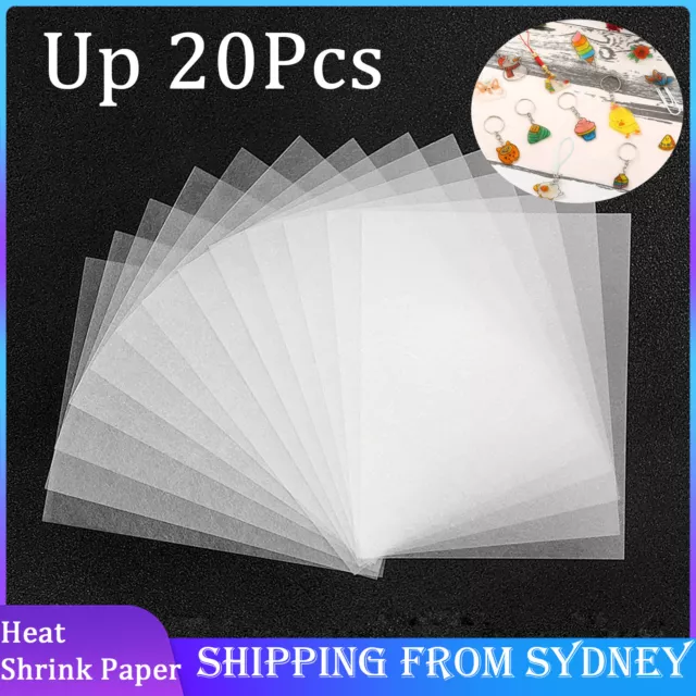 UP 20x Heat Shrink Paper Film Sheets for DIY Jewelry Making Craft Rough PolishAU