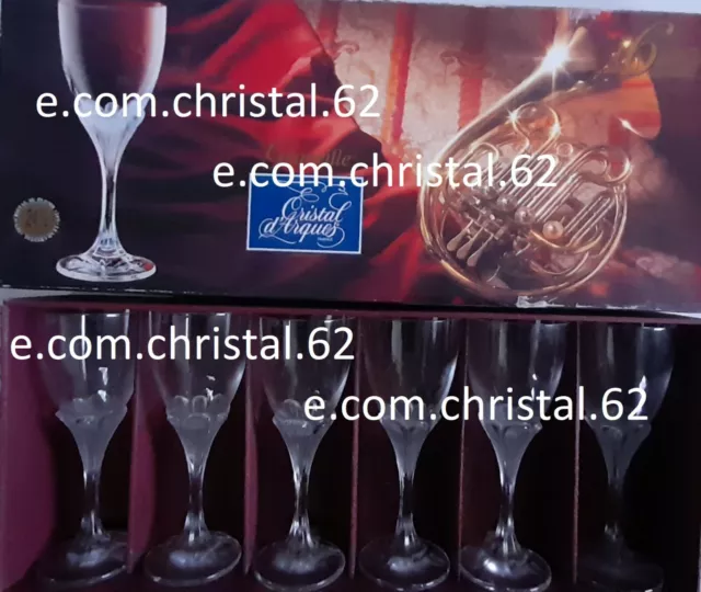 Cristal d'Arques 6 verres a vin blanc ou à porto en cristal modèle Granville