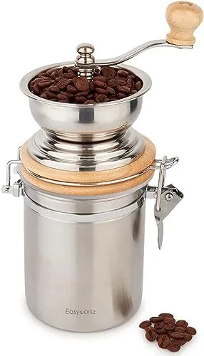 Manual Coffee Grinder with Airtight Canister,Adjustable Setting,Hand