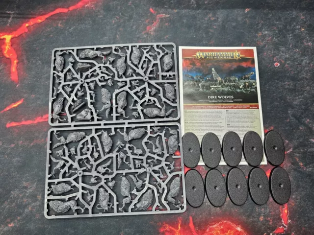 Warhammer AoS Soulblight Gravelords Dire Wolves (10)  New on Sprue FREE SHIPPING