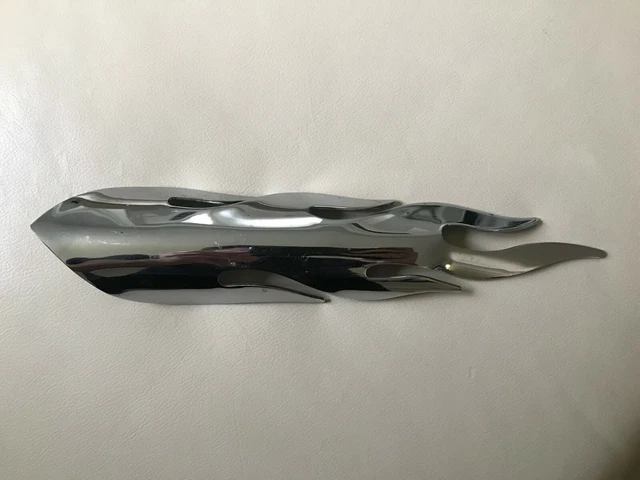 Kuryakyn Motorcycle 12" Chrome Flame Exhaust  Heat Shield Cover or Heel Guard