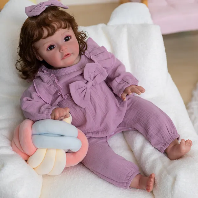 24in Lifelike Reborn Baby Doll Soft Body Handmade Toddler Toy Birthday Gift