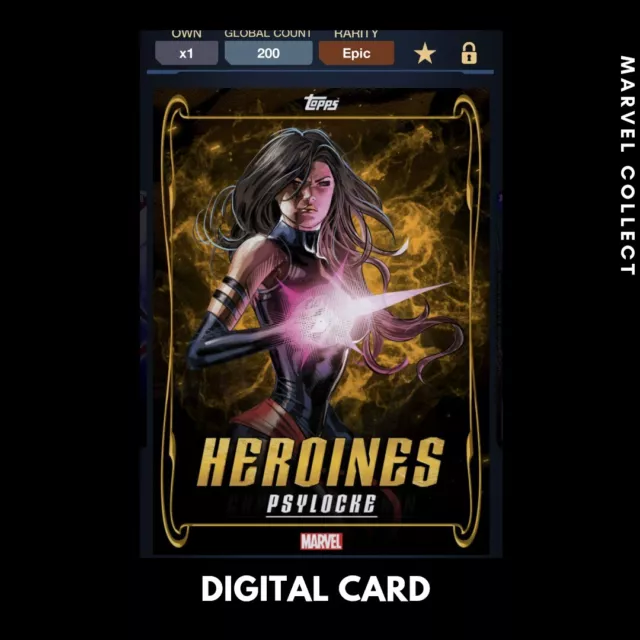 Topps Marvel Collect Psylocke Epic Premier Tilt Heroines Collection