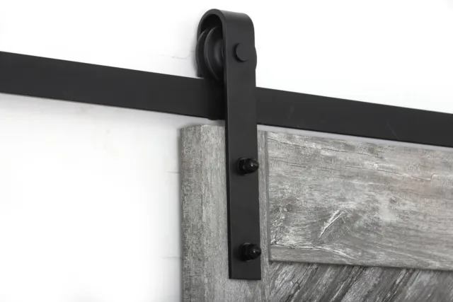 6.6FT Sliding Barn Door Hardware Kit Black Modern Closet Hang Style Track Rail