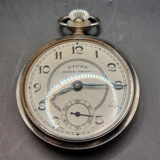 Montre à Gousset Art Déco Argentée Vers 1930 - Remontage Manuel - État Fonctionnel - Pièce De Collection