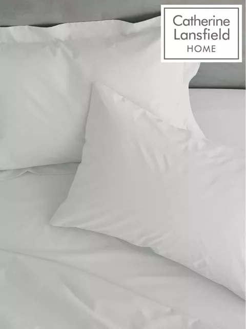 Catherine Lansfield Easy Iron Percale Sheets & Pillowcases in White or Cream