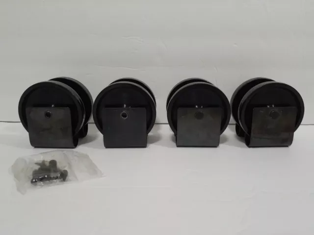 Pocket Door Rollers Wheels Metal Plastic Black Runner Wheels 3" NOS Set of 4 Tra