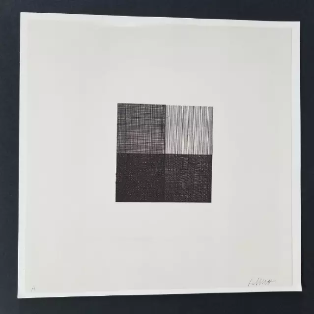 Sol LeWitt "Untitled" (Squares) Mounted b/w offset Lithograph  1973