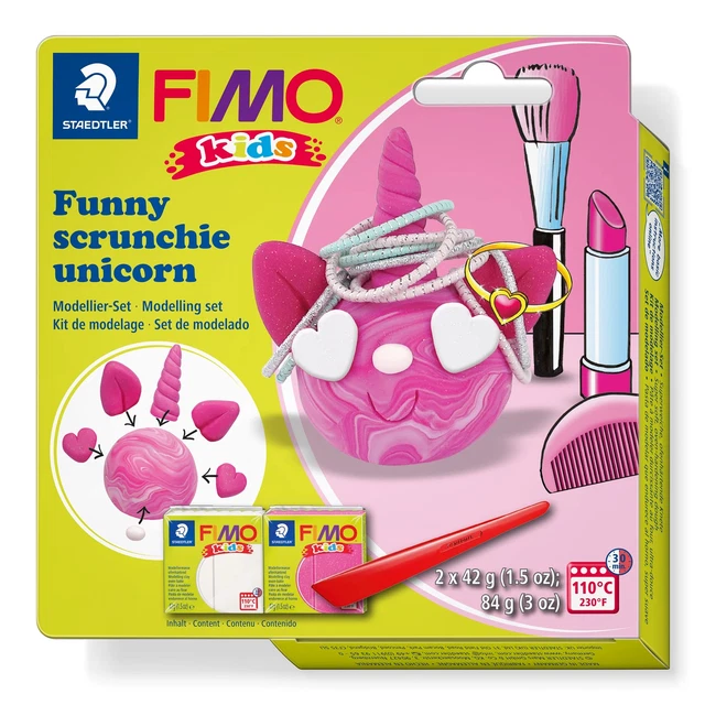 STAEDTLER 8035 25 FIMO Kids Modelling Clay Set - "Funny Scrunchie Unicorn"  (Pac