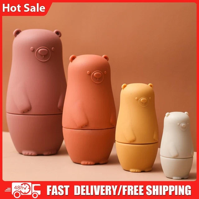 Color Size Matching Toys Gifts Montessori Toy for Boys Girls (Red Bear)