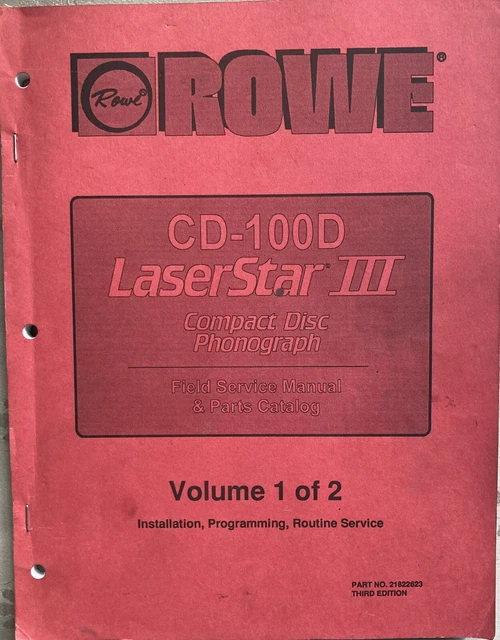 Rowe CD 100D Service Manual Volume 1