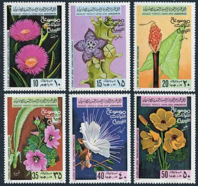 Libya 779-784,MNH.Michel 728-733. Flora of Libya. Flowers 1979.