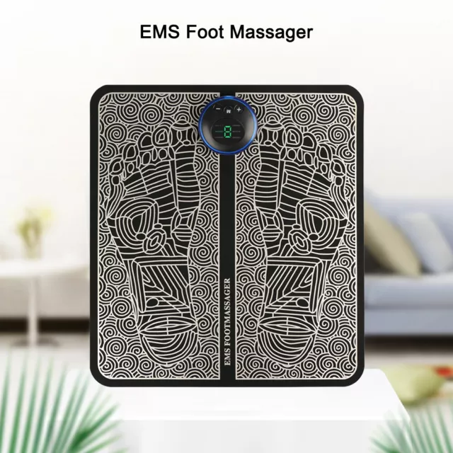 EMS Foot Massager Mat Electric Pad Blood Muscle Circulation Relief Pain LED USB