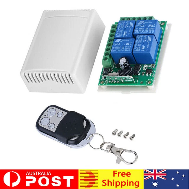 433MHZ 4CH Channel Wireless Transmitter RF 4Relay Remote Control Switch Receiver