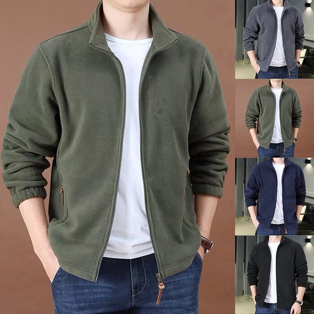 Mens Extra Thick Warm  Work Jacket Padded Anti Pill Winter Fleece Heavy Duty