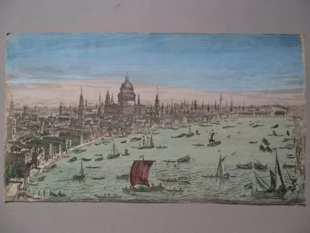 Vue de Londres vers le Sud Ouest - Guckkasten-Kupferstich koloriert London 1780