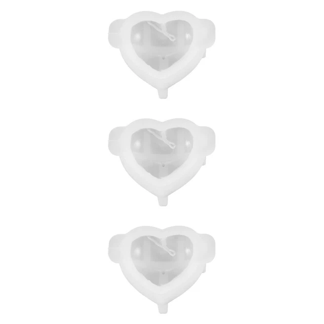3 Pieces White Silica Gel Candle Mold Pillar Silicone Molds Holder