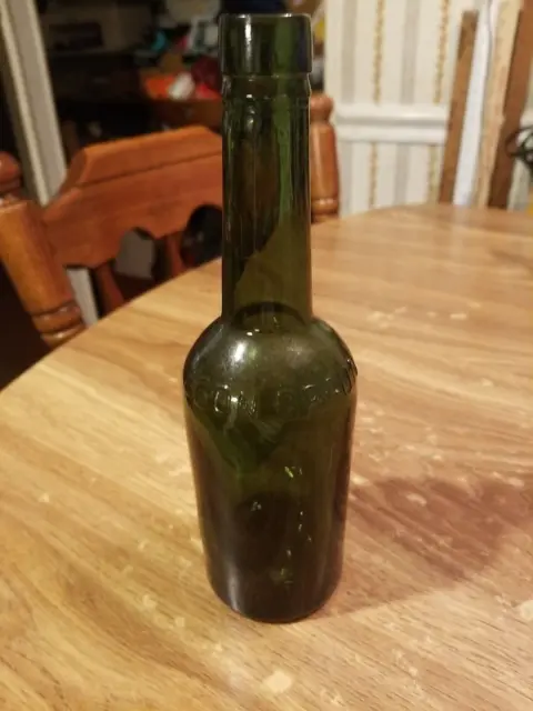 Antique Egon Braun Hamburg olive green bottle